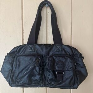 Kipling Defea Large Black Satchel Shoulder Bag